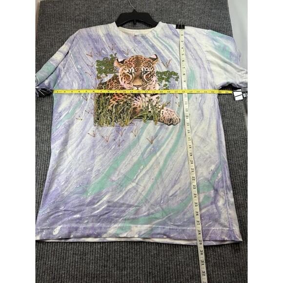 Vtg TieDye Leopard Puff Paint Shoulder Pads, Women's XXL TShirt, Made in USA - Picture 8 of 9